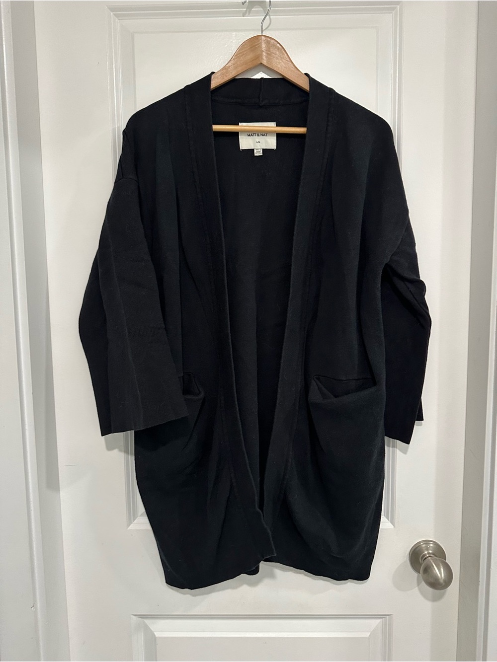 Matt & Nat Elsa Women's  3/4 Wide Sleeve Open Cardigan In Black